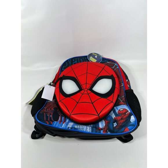 Marvel Spider-Man Raised Mask Light Up 17" Kids School Backpack - Picture 12 of 16